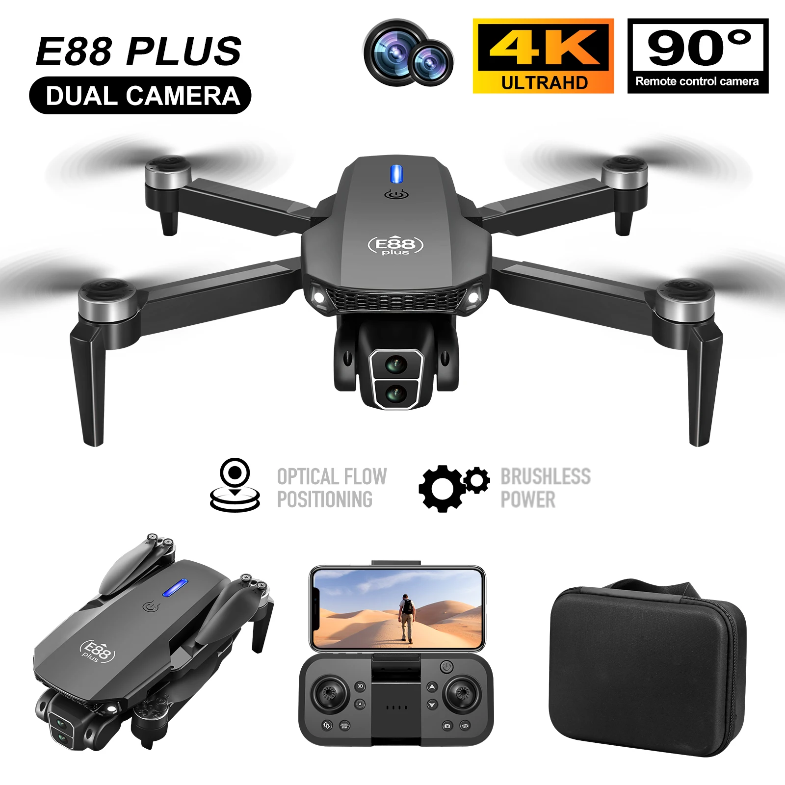 Home Security Cameras Outdoor - New E88 Plus Quadcopter Drone: 90°