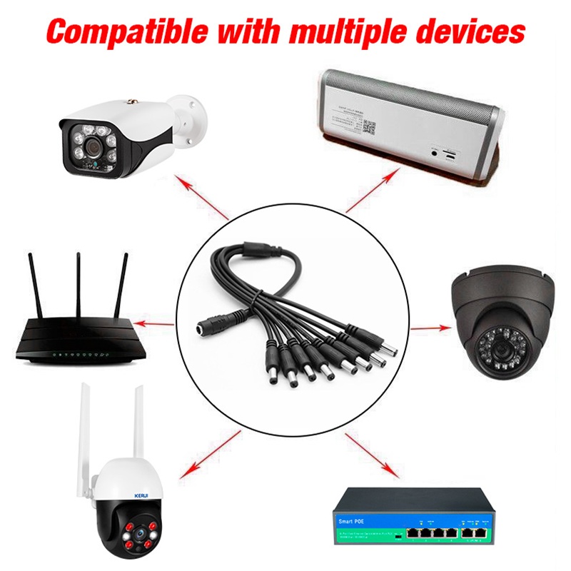 5.5 x 2.1mm 1 Female to 2 4 8  - Home Security Technician ulasan dan harga