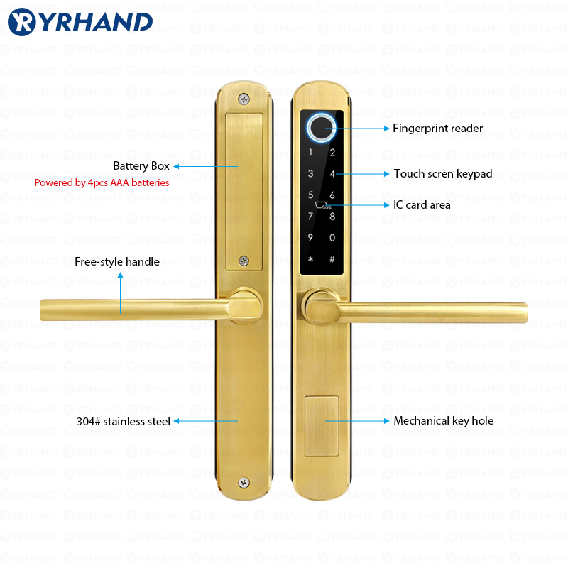 IP66 Gold Stainless steel Slid - Home Security Keypad ulasan dan harga