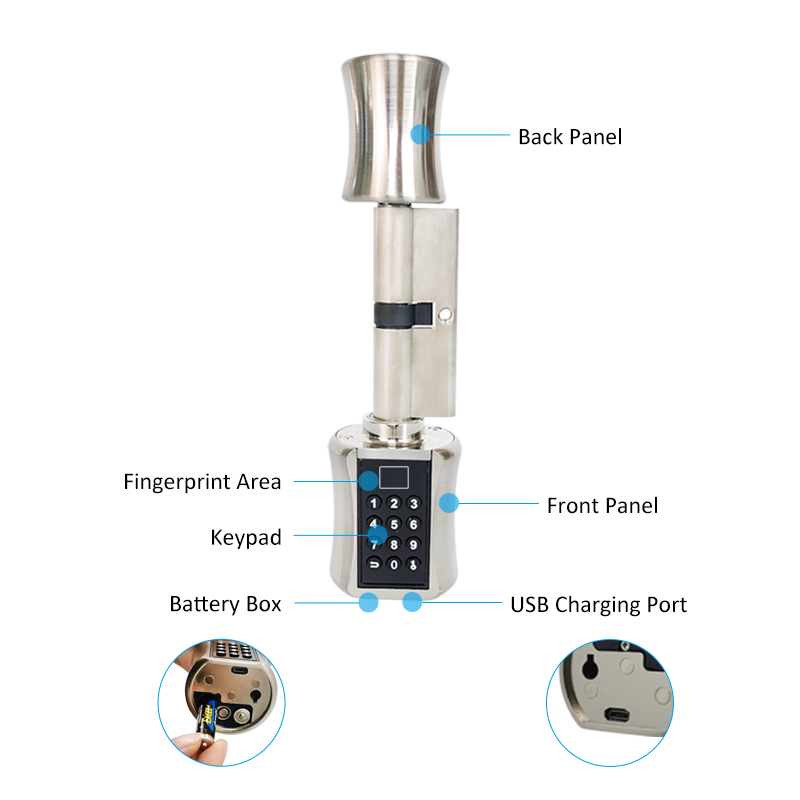 Fingerprint Smart Cylinder Loc - Home Security Keypad ulasan dan harga