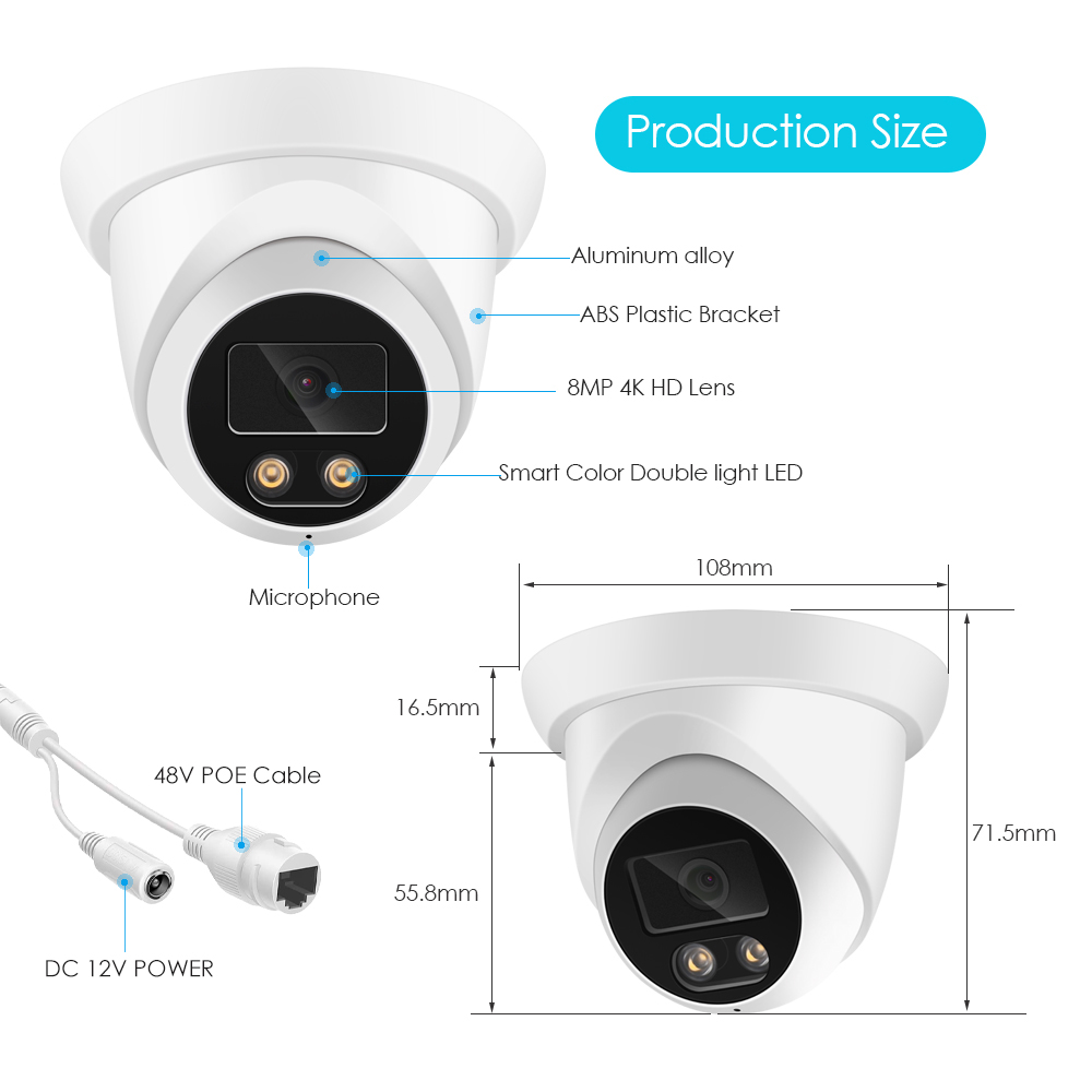 New 4K 8MP IP Camera Audio Out - Home Security Ai ulasan dan harga