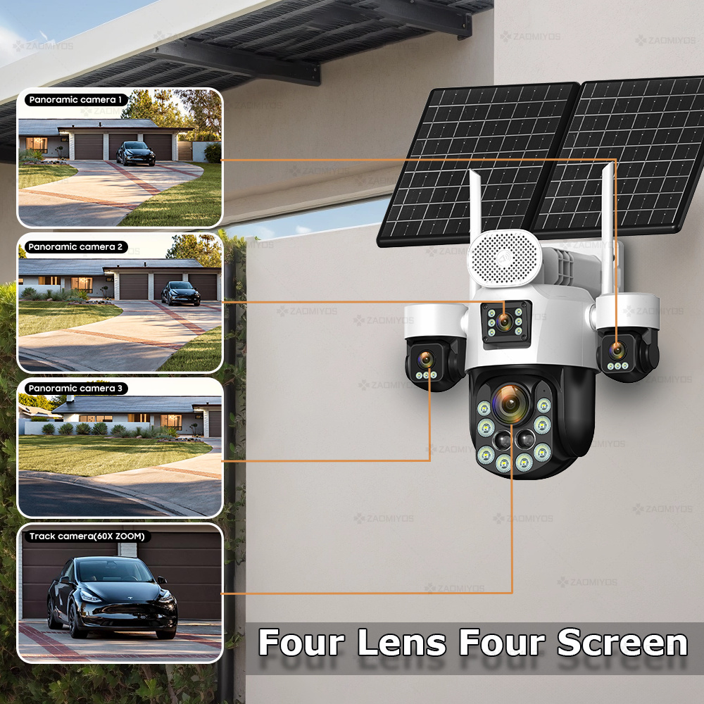 4 Lens Outdoor 360° Surveillan - Home Security Technician ulasan dan harga