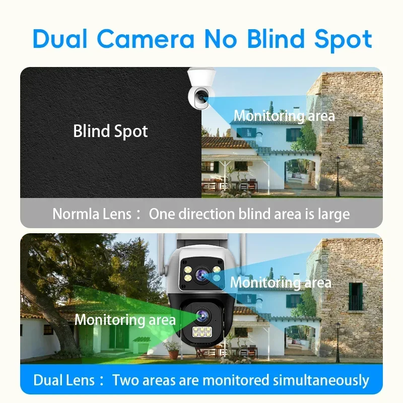 8MP 4K WIFI IP Camera PTZ Outd - Home Security Ai ulasan dan harga