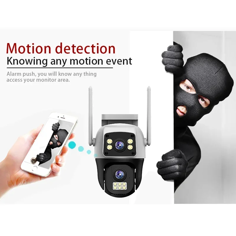 8MP 4K WIFI IP Camera PTZ Outd - Home Security Ai ulasan dan harga