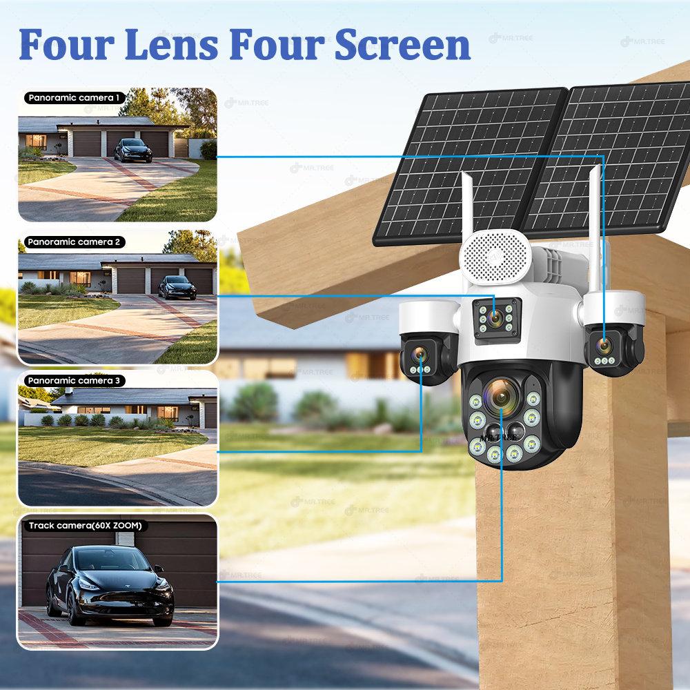 AOV Four Lens Outdoor Surveill - Home Security Technician ulasan dan harga