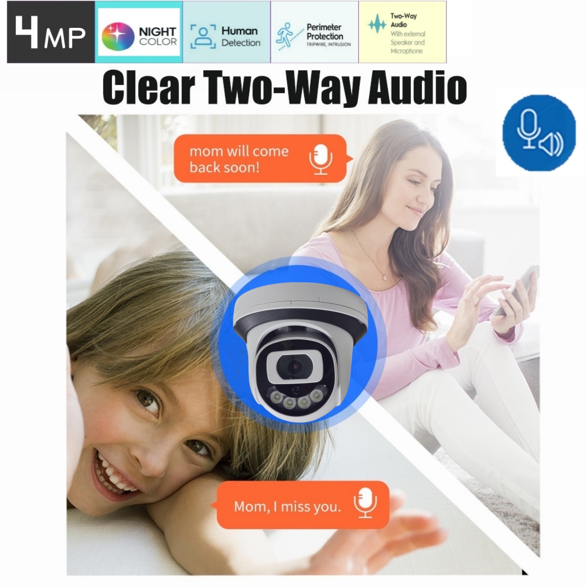 4MP WiFi Security Camera Indoo - Home Security System Installation ulasan dan harga
