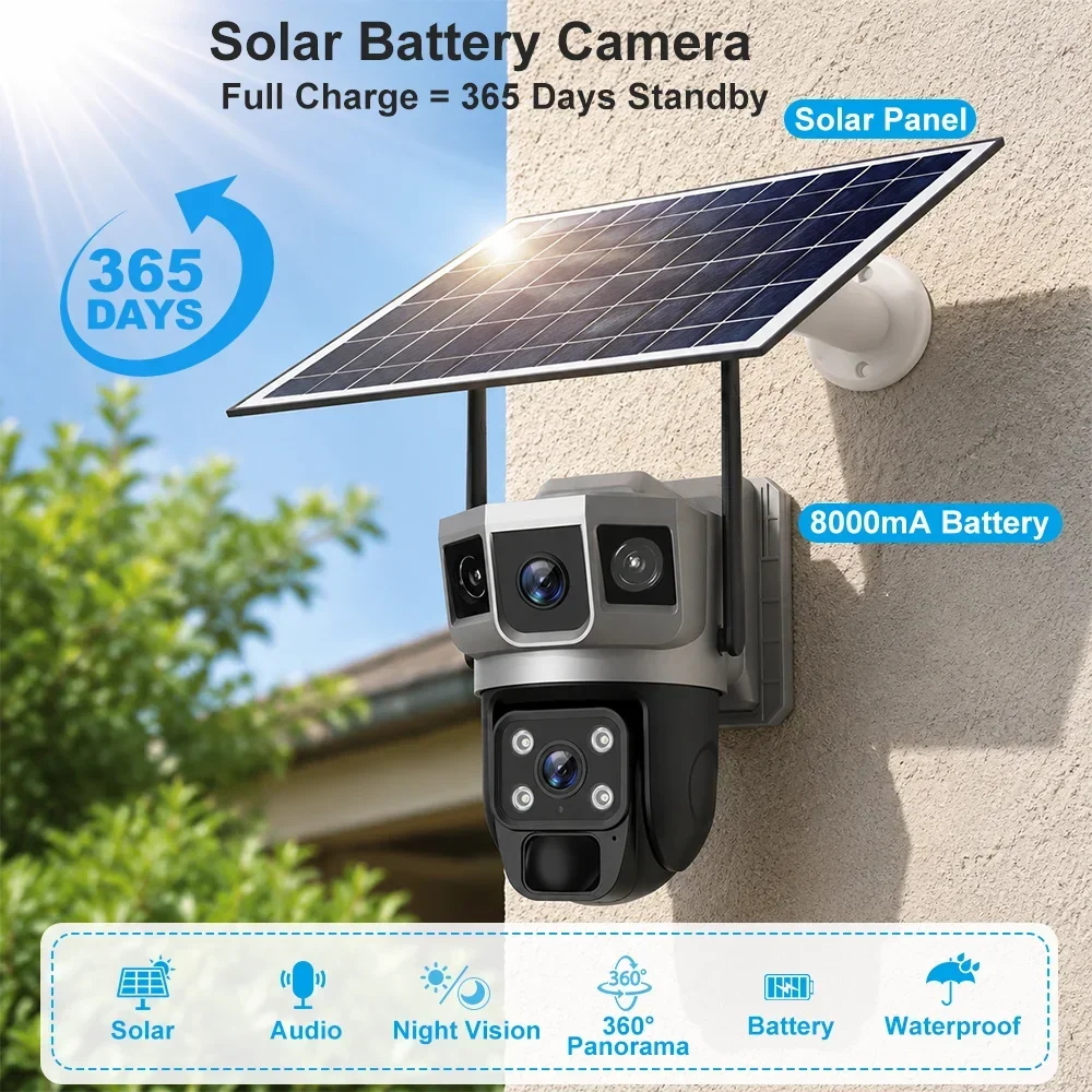 V380 4K 3 Screens 4G Camera So - Home Security Ai ulasan dan harga