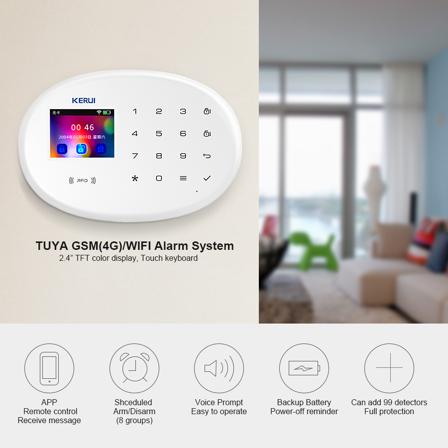 KERUI W202 WIFI GSM Alarm Syst - Home Security System Installation ulasan dan harga