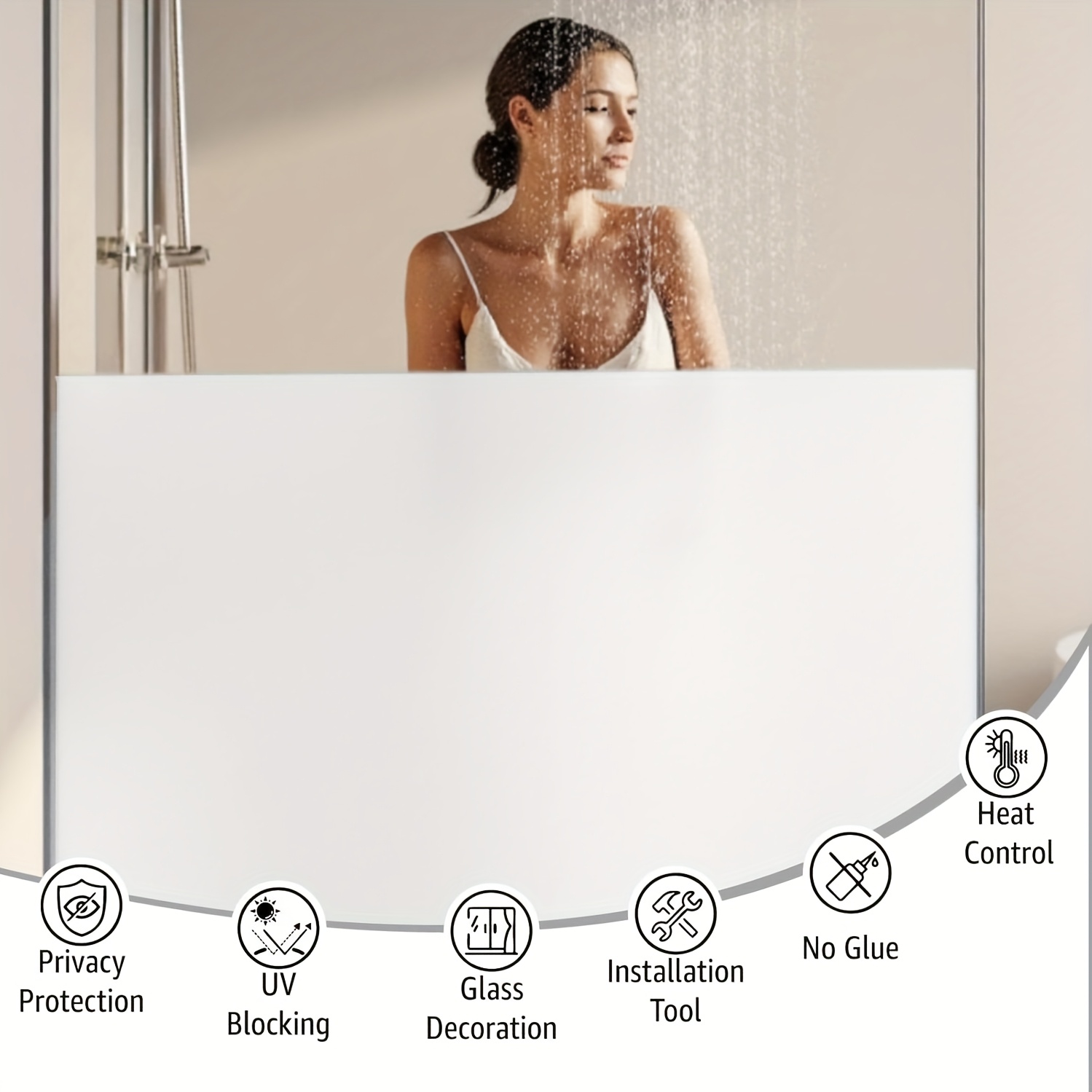 White Frosted Privacy Window F - Home Security For Windows ulasan dan harga