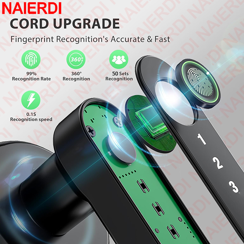NAIERDI Smart Fingerprint Door - Home Security Keypad ulasan dan harga