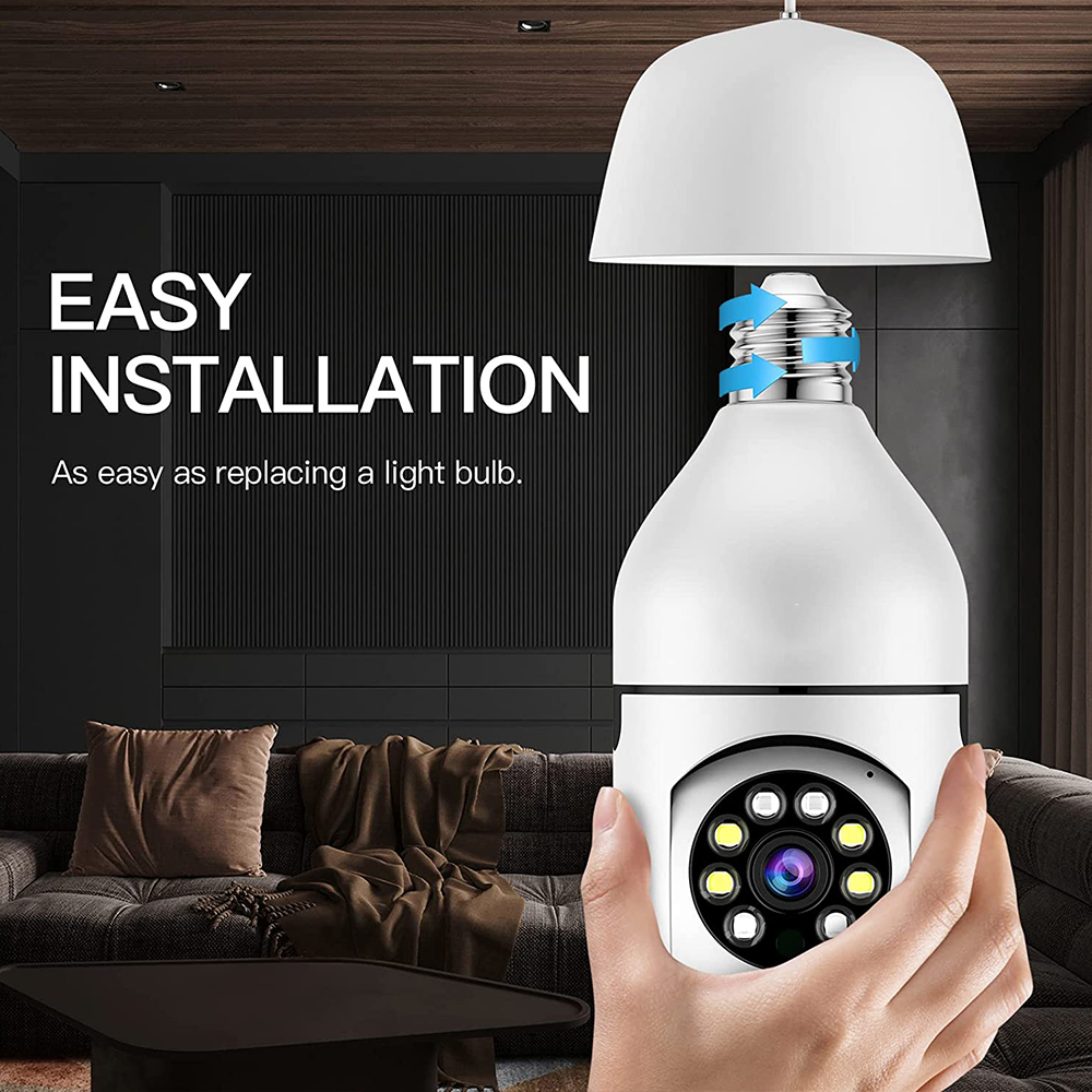 4MP E27 Bulb Camera WiFi Indoo - Home Security Ai ulasan dan harga