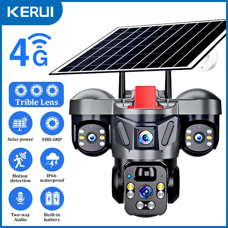 KERUI Outdoor PTZ 6MP 4G SIM W - Home Security Product ulasan dan harga