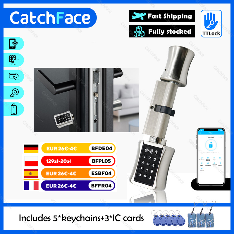 TTlock Bluetooth Smart Cylinde - Home Security Keypad ulasan dan harga