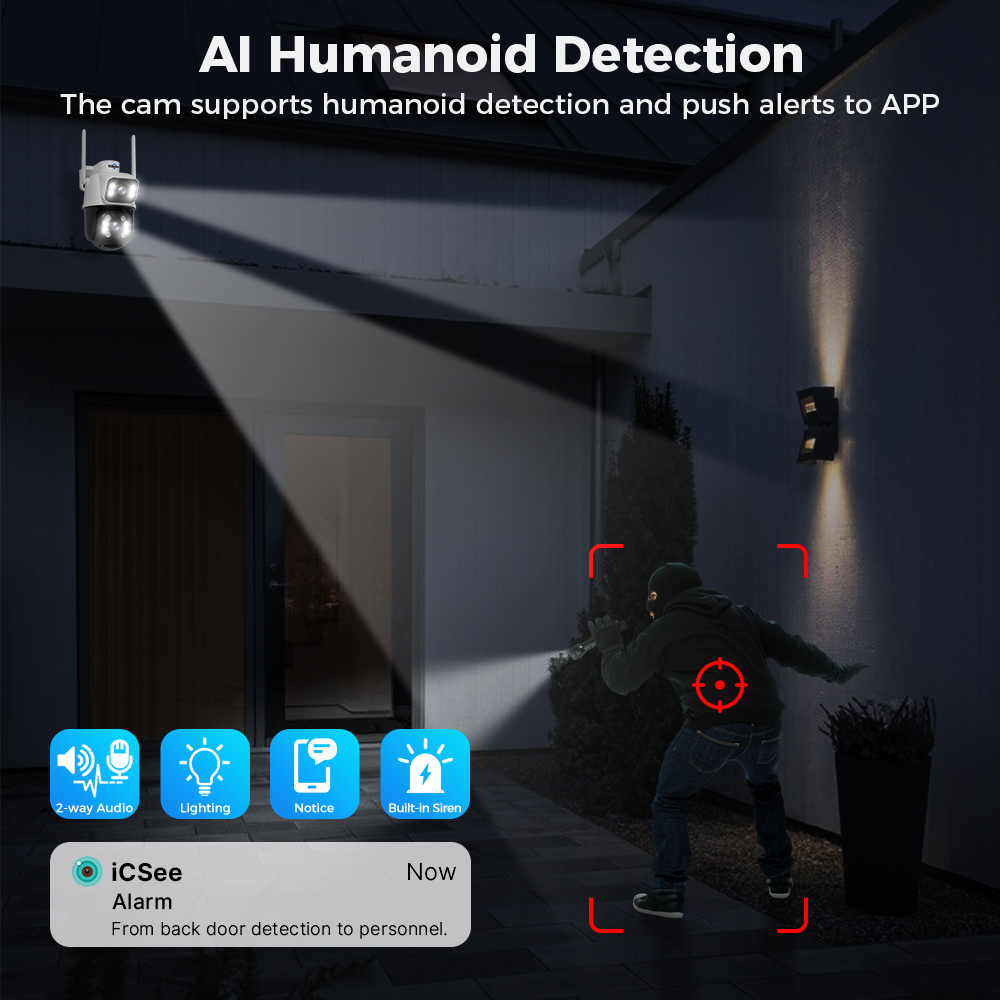 Hiseeu 4K 8MP Dual Lens Wifi S - Home Security Ai ulasan dan harga